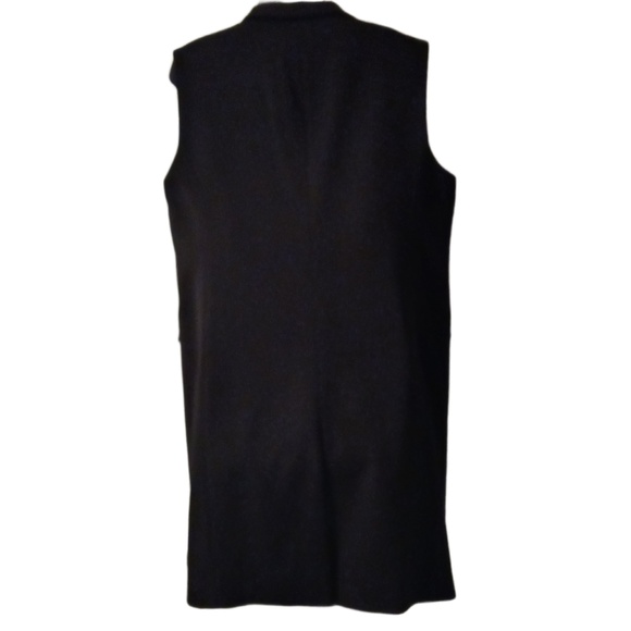 Hugo Boss Karana Womens Black Notched Long Lapel Sleeveless Duster Vest Size 12 - Picture 6 of 9